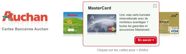 Cartes bancaires Auchan