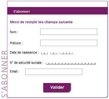 Formulaire d'abonnement au services Miel
