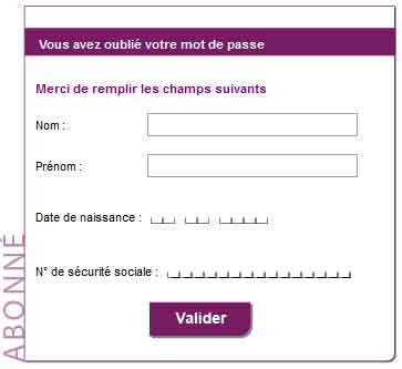 Formulaire mot de passe oublié