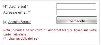 Formulaire mot de passe perdu Formulaire mot de passe perdu