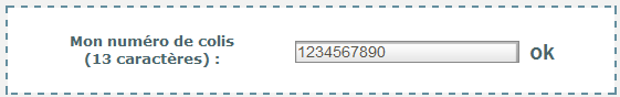 Mon numéro de colis (13 caractères)