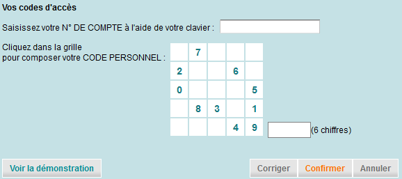 Vos codes d'accès Vos codes d'accès