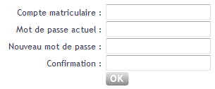 Changement de mot de passe Changement de mot de passe