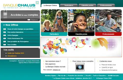 Site internet de la banque Chalus