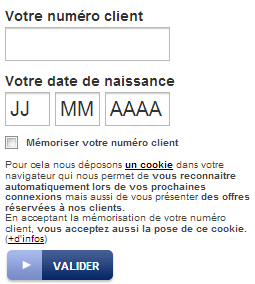 Votre numéro client et votre date de naissance ING