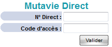 Renseignez votre numéro Direct et votre code d'accès