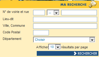 Formulaire de recherche "Ma recherche" Formulaire de recherche "Ma recherche"