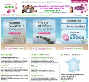 Apercu du site de la Mutuelle UMC sur http://www.mutuelle-umc.fr