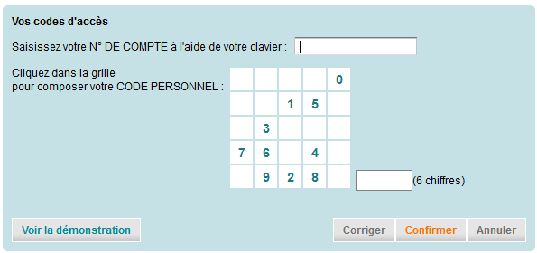 Vos codes d'accès