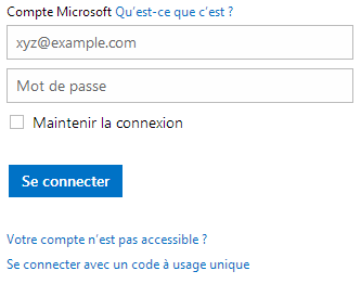 Connectez vous à votre compte OUTLOOK